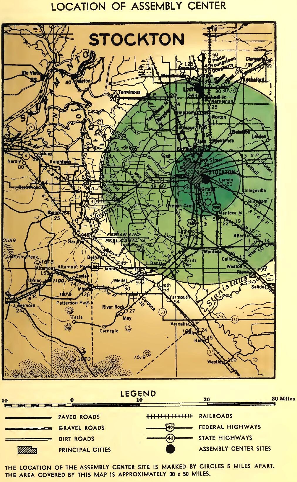 LOCATION OF STOCKTON ASSEMBLY CENTER