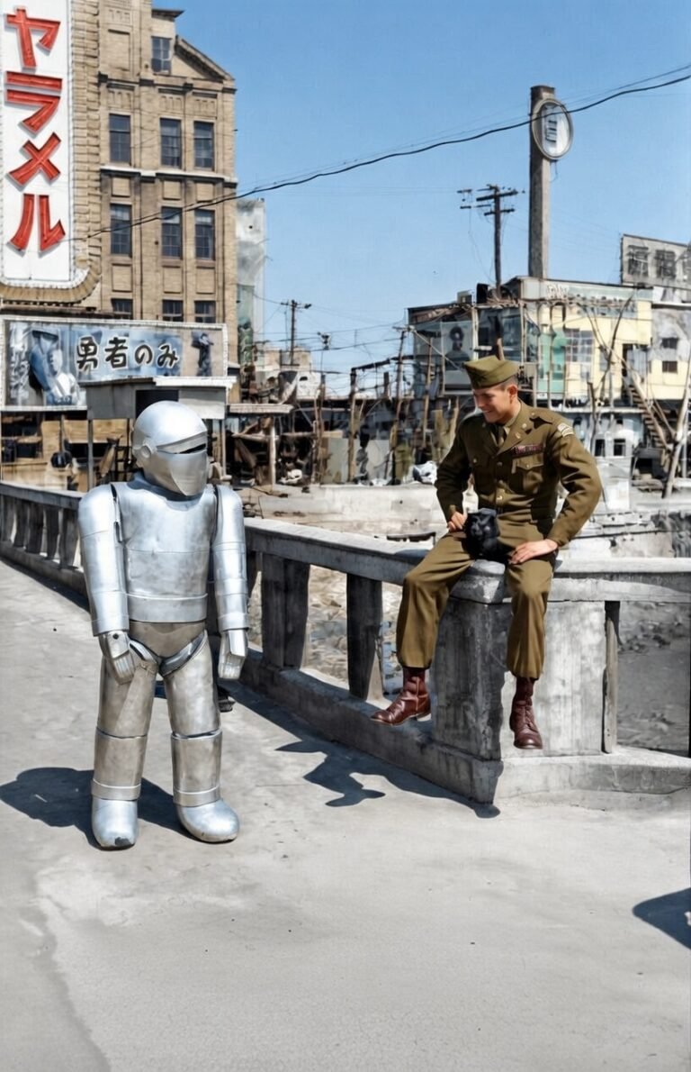 Robot advertising movie in Fukuoka (photo courtesy of Brewer)